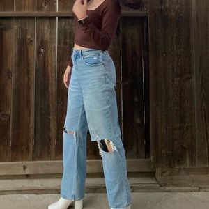Abercrombie the 90s relaxed jeans high rise curve love